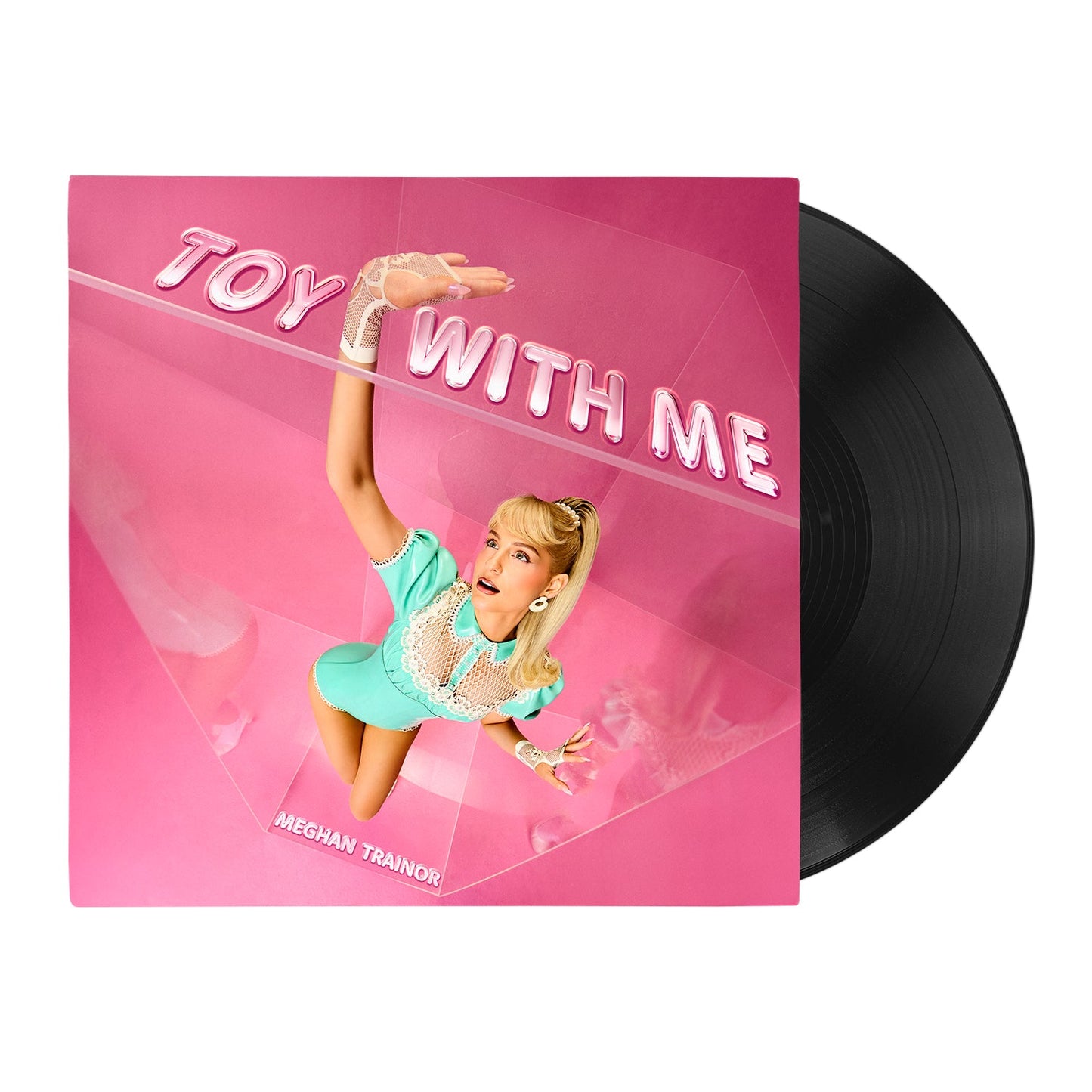 Meghan Trainor “Toy With Me” vinyl record with pink cover art.