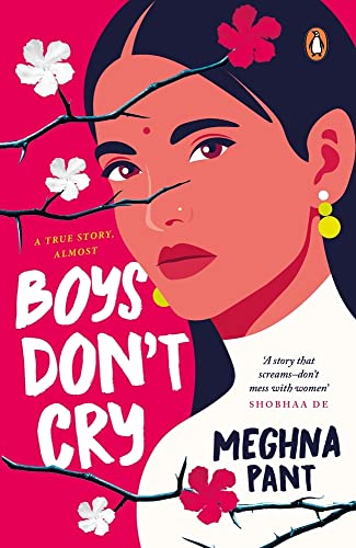 Book cover: illustrated portrait of a young woman with red flowers.