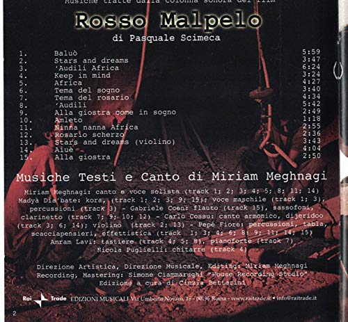 CD cover for "Rosso Malpelo" by Meghnagi Miriam, featuring a boy’s portrait.