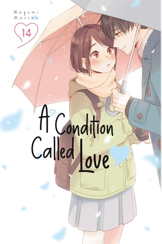 Manga cover: couple under umbrella, falling snowflakes, title “A Condition Called Love”.