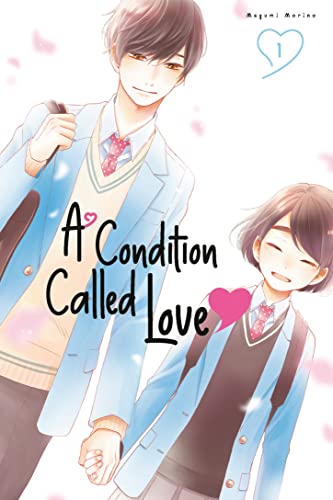 Manga cover featuring two young people holding hands with pink floral accents.