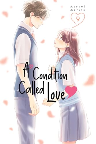 Manga cover: two young people gaze at each other with hearts.