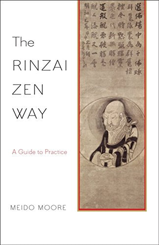 Book cover: “The Rinzai Zen Way” with a painting of a monk.