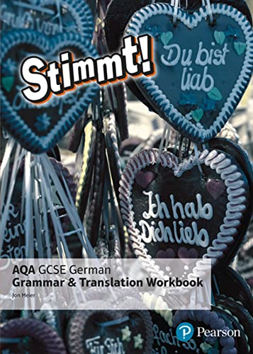 German grammar workbook cover with decorated heart-shaped Lebkuchen.