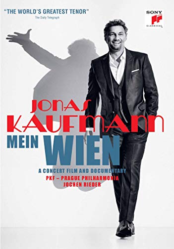 DVD cover for "Mein Wien" featuring tenor Jonas Kaufmann in a suit.