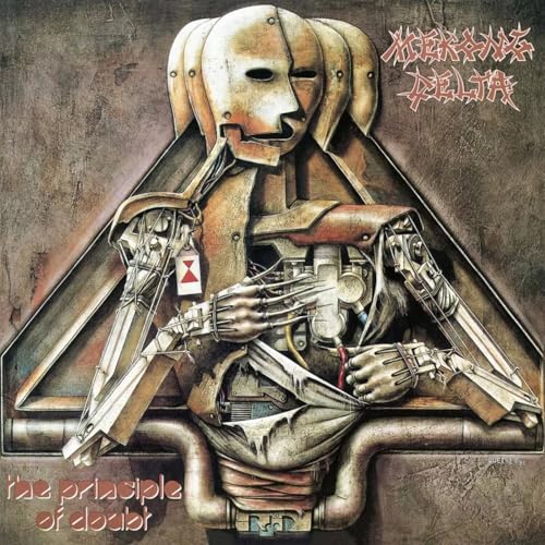 CD cover art: robotic figure with a mask, dark and textured background.