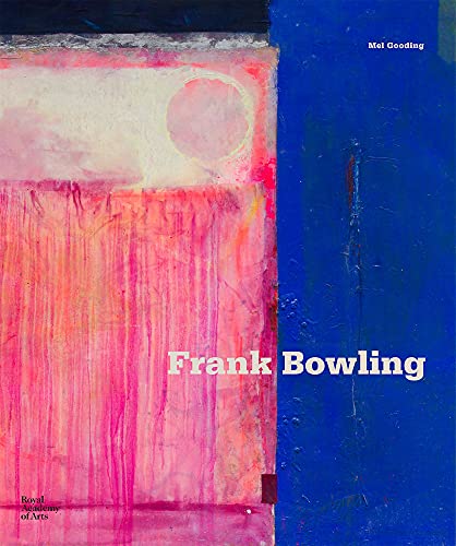 Book cover featuring an abstract painting with pink drips and a solid blue panel.