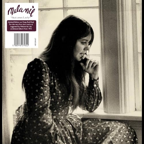 Black and white portrait of Melanie, looking out a window, album cover.