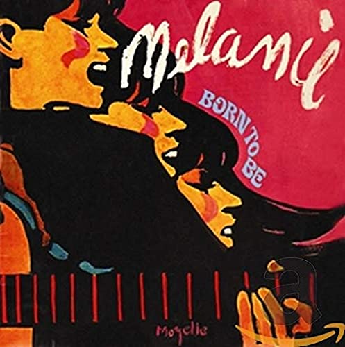 CD cover for Melanie’s “Born To Be” with abstract orange and black figures.