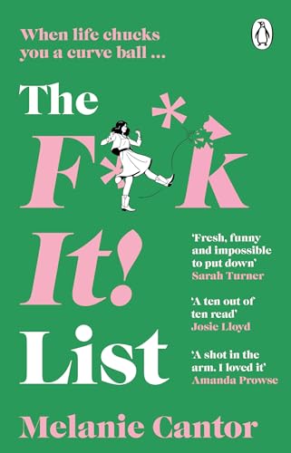 Book cover with green background, pink text, and a woman kicking a kite.