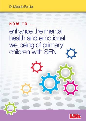 Book cover with colorful gears and text about children’s mental health.