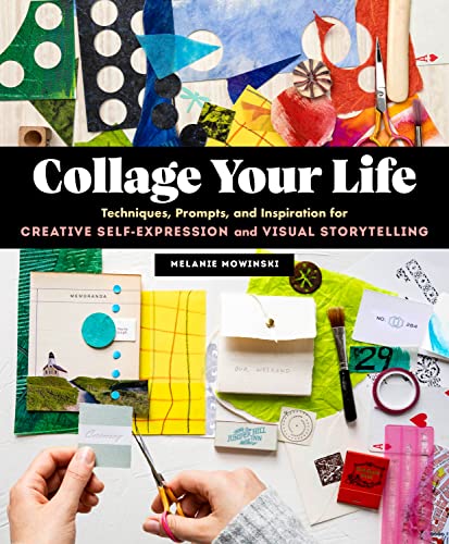 Book cover featuring colorful paper collage, scissors, and hands crafting.