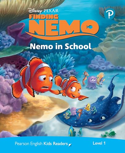 Disney Pixar’s “Nemo in School” book cover with Nemo and coral reef.