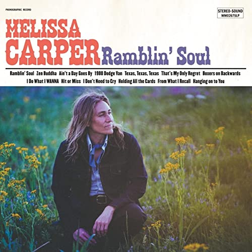 Record album cover featuring Melissa Carper in a field of wildflowers.
