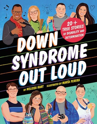 Book cover featuring diverse people and the title "Down Syndrome Out Loud".