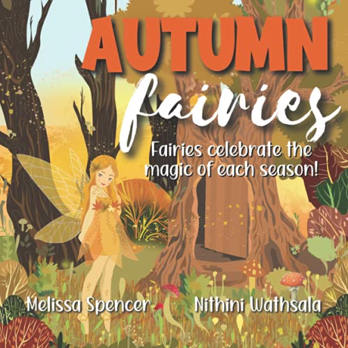 Book cover with an illustration of a fairy in an autumnal forest.