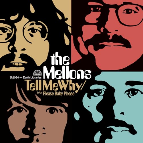 Record cover featuring four faces in contrasting colors, band name “The Mellons”.