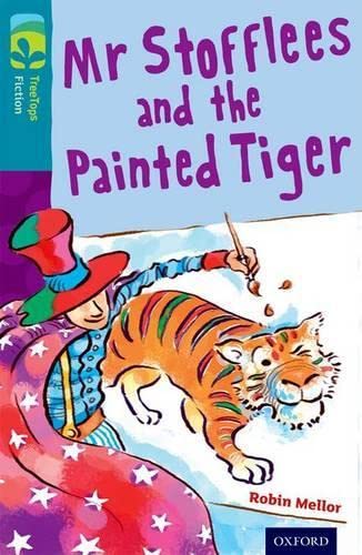 Book cover: man painting a tiger, colorful, illustrated style.