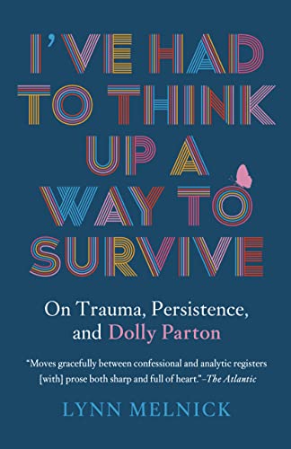 Book cover with colorful stacked text and a small pink flower.
