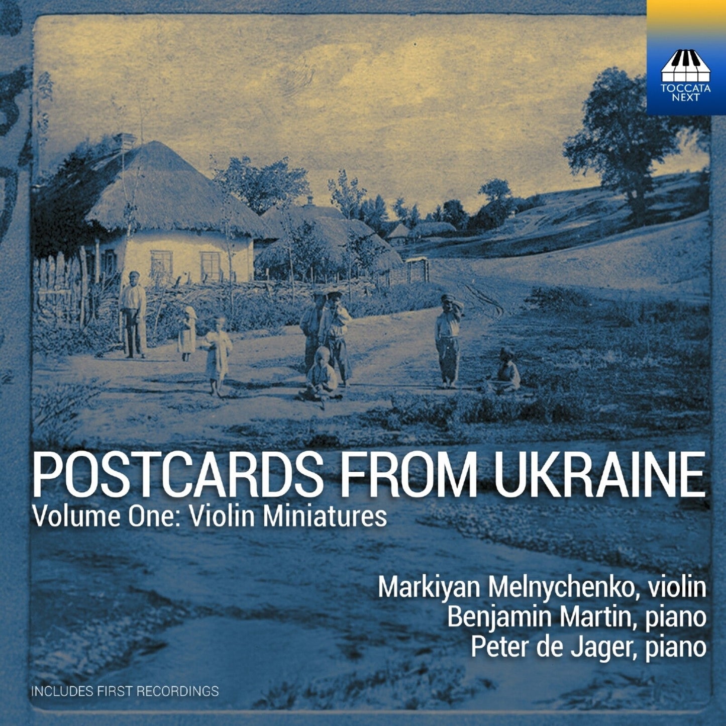 CD cover with a faded, blue-toned image of a Ukrainian village scene.
