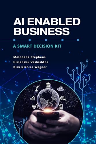 Book cover: "AI Enabled Business" with globe and tech imagery.