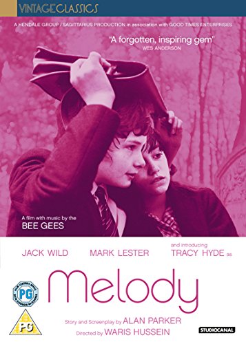DVD cover for "Melody" featuring two young boys in school uniforms.