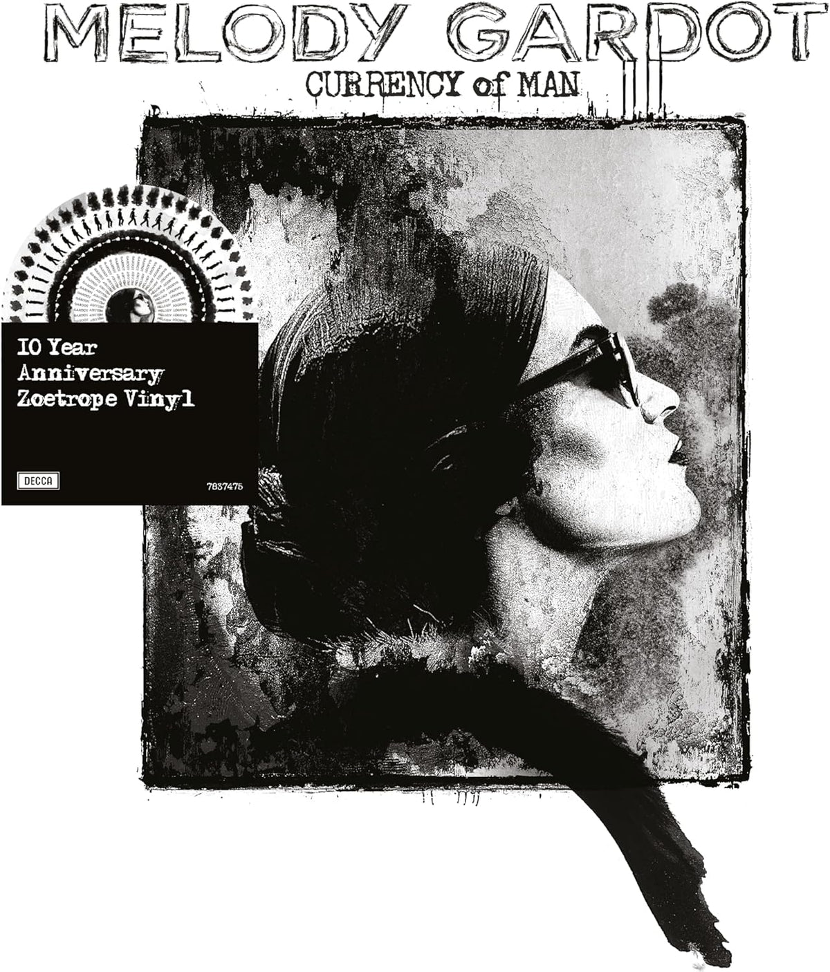 Black and white album cover featuring Melody Gardot in profile.