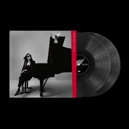 Melody Gardot’s “The Essential” 2LP vinyl record with piano and portrait cover.