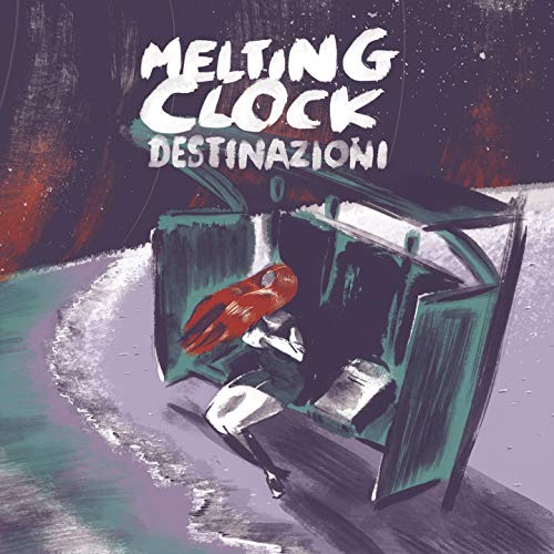 An illustrated album cover shows a woman with red hair sitting inside a dumpster.