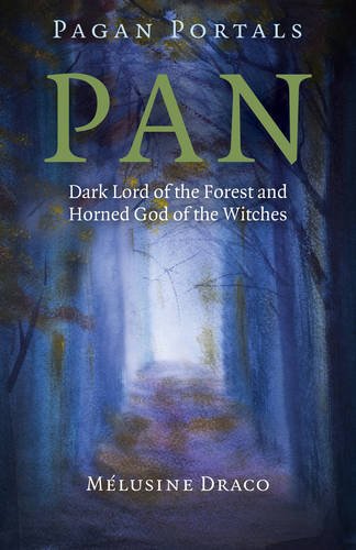 Book cover with blue and gold forest imagery and large green text "PAN".