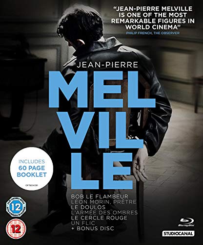 Blu-ray cover for "Melville" featuring a man in a leather jacket from behind.
