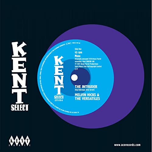 Vinyl record label for Melvin Hicks & The Versatiles’ “The Intruder.”