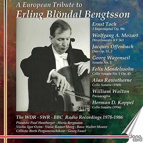 Album cover featuring a cellist, Erling Blöndal Bengtsson, and composer names.