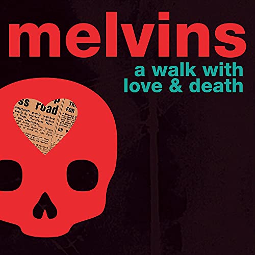 Melvins album cover: red skull with a heart-shaped newspaper cutout.