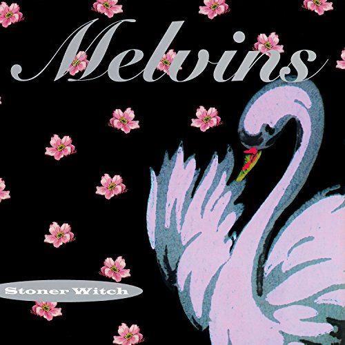 Album cover for Melvins’ “Stoner Witch” featuring a pink swan and flowers.