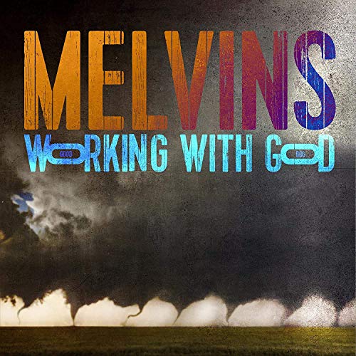 Melvins album cover: "Working With God" with stormy sky background.