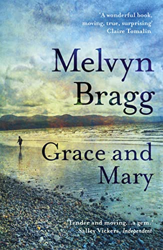 Book cover: "Grace and Mary" by Melvyn Bragg, with a beach scene.
