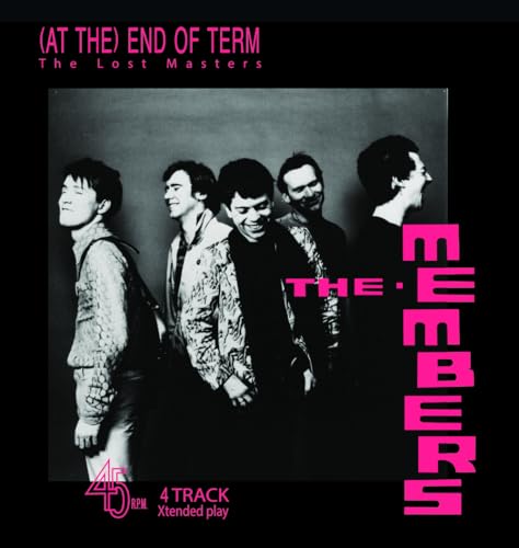 Vinyl record cover featuring a black and white photo of five men.