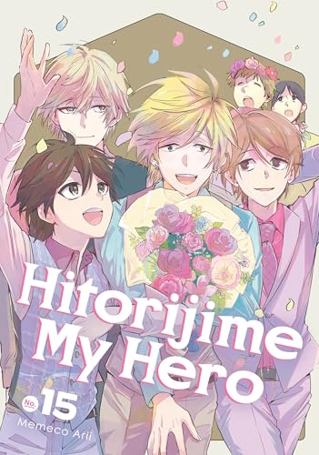 Manga cover featuring four smiling young men and falling confetti.
