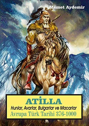 Book cover featuring Attila on horseback, with mountainous background.