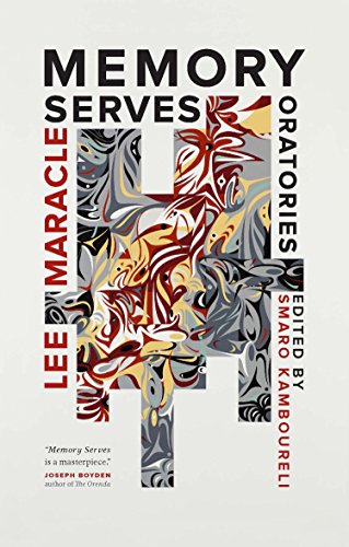 Book cover: "Memory Serves" with abstract floral and text design.