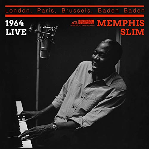 1964 Memphis Slim live album cover featuring a pianist at a microphone.