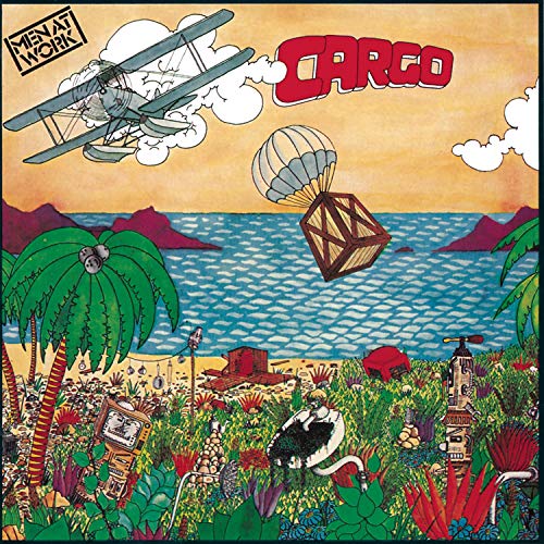 Cargo" album cover by Men at Work, featuring a biplane and hot air balloon.