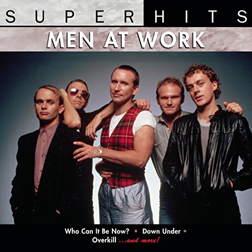 Men at Work "Super Hits" CD cover featuring a band portrait.