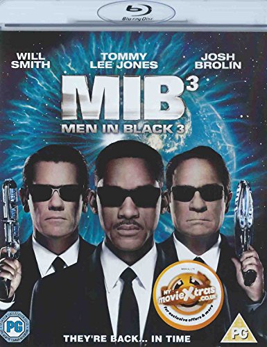 "Blu-ray case for Men In Black 3 with three men in suits holding guns."