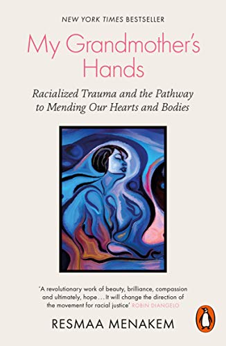 Book cover with abstract painting of a person in blue and red tones.