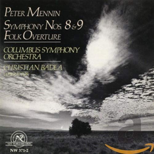 CD cover for Peter Mennin’s Symphonies 8 & 9 with sky landscape.
