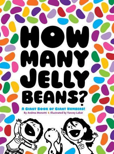 Book cover with colorful jelly beans, large text, and children below.