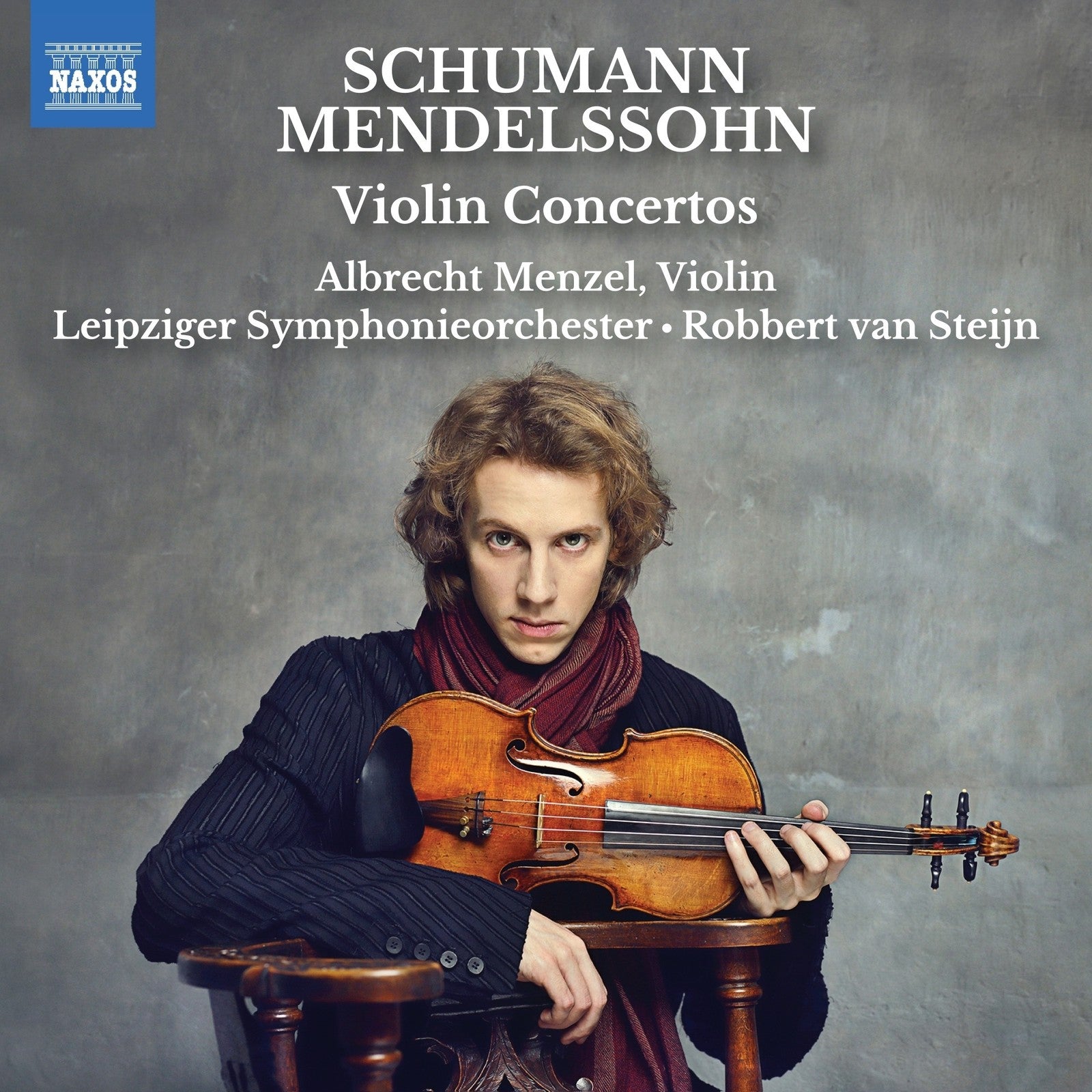 CD cover featuring violinist Albrecht Menzel with violin and orchestra details.