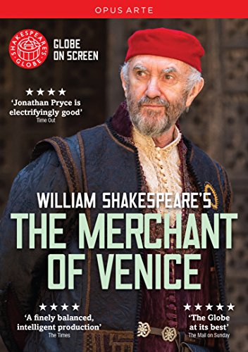 DVD cover for Shakespeare's *The Merchant of Venice* featuring Jonathan Pryce.